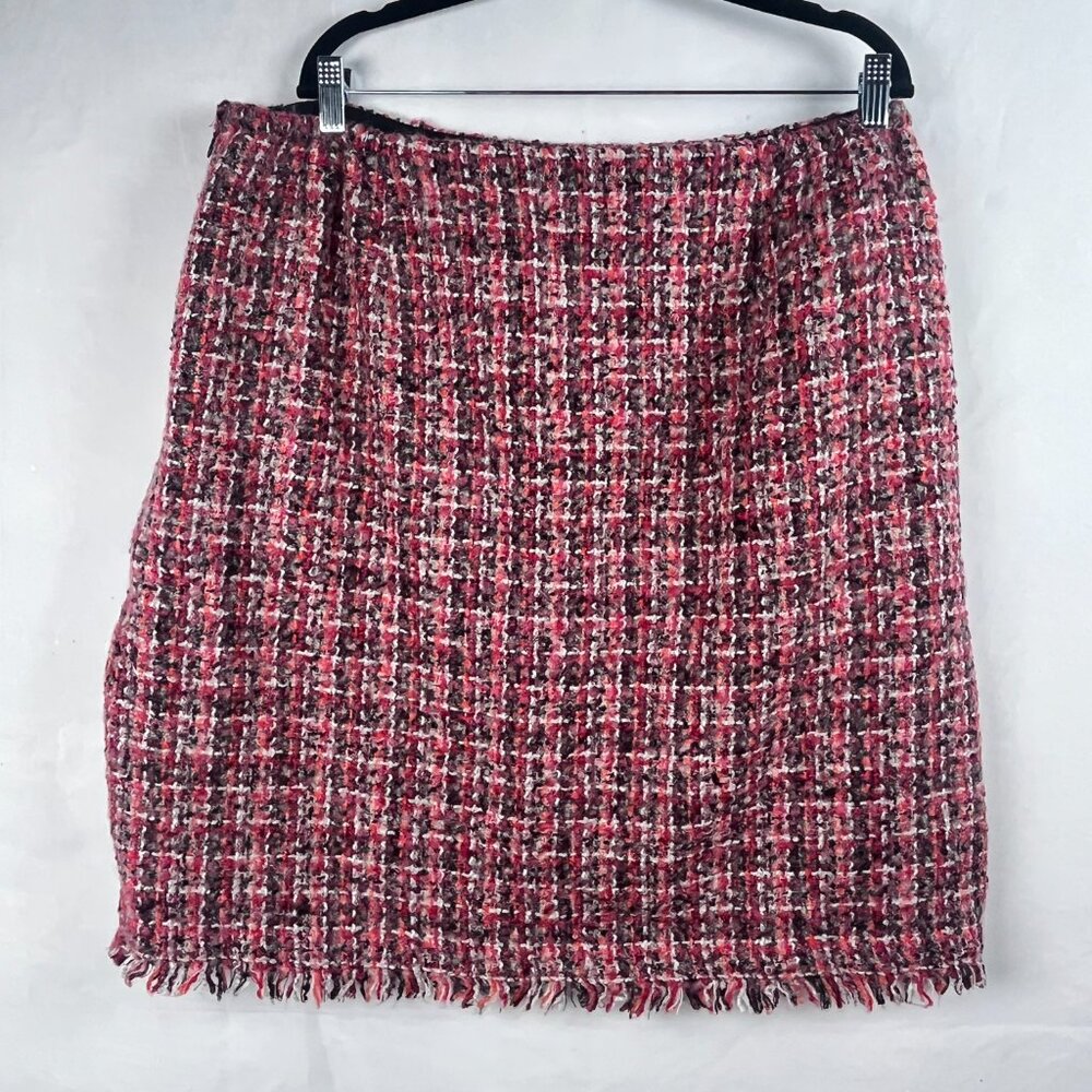 Talbots Boucle Pink Mini Skirt 18W - Picture 4 of 5